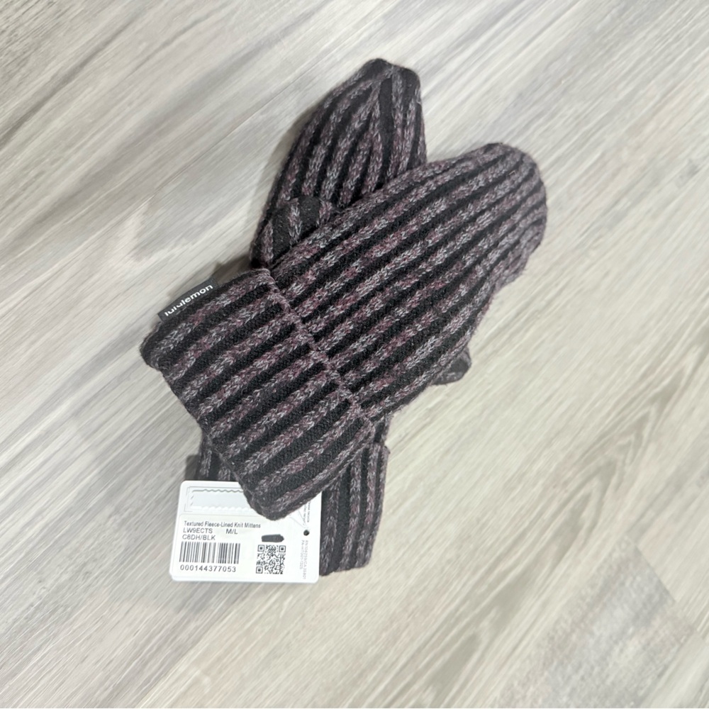 Lululemon Striped Knit Mittens